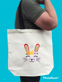 Rabbit cotton canvas tote bag