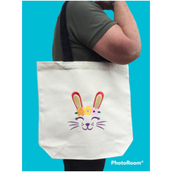 Rabbit cotton canvas tote bag