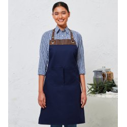 Premier PR123 Espresso Full Length Apron with pockets and leather look trim