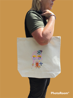 Sunny girl canvas tote bag