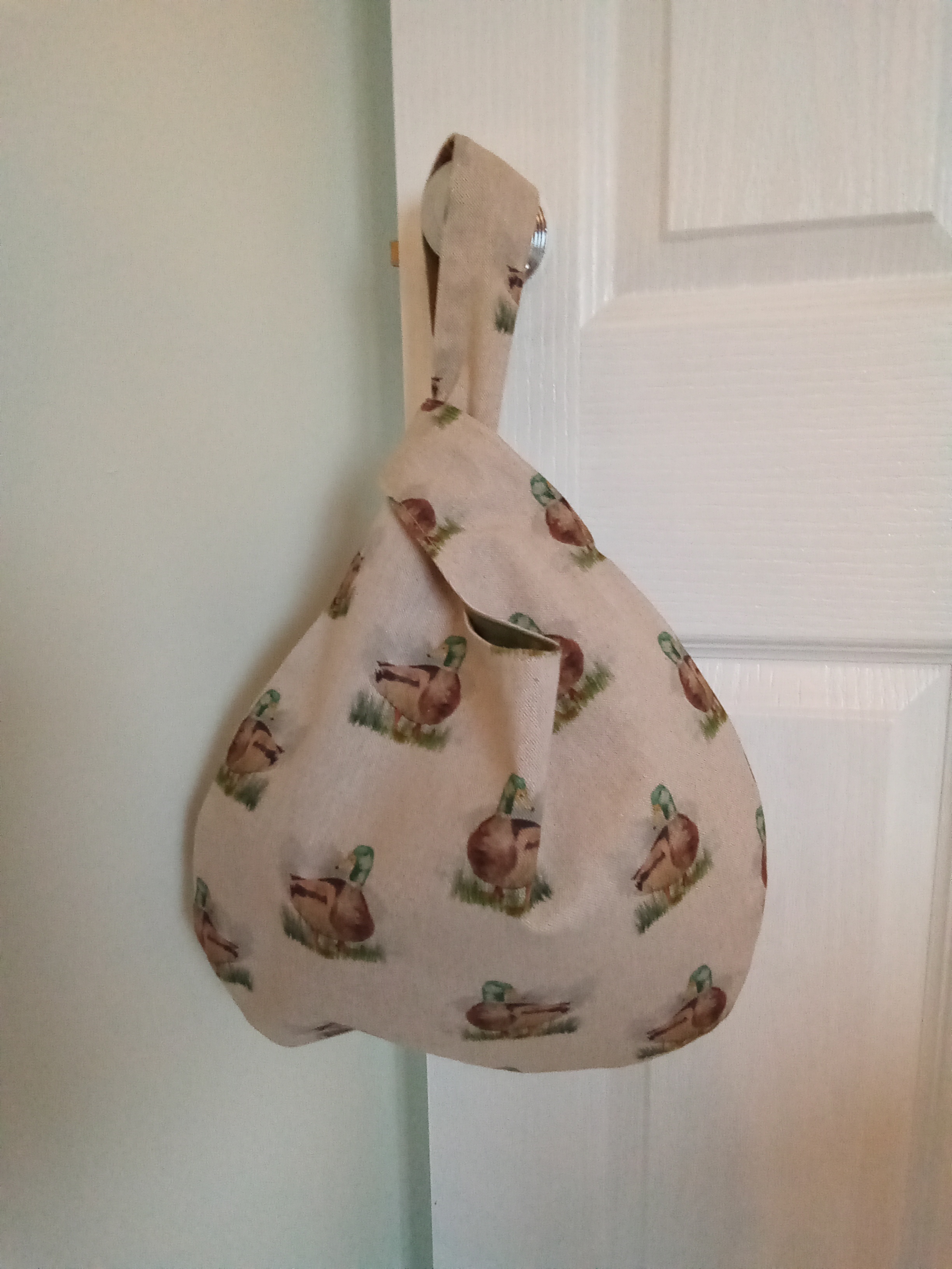 Duck print Japanese knot bag