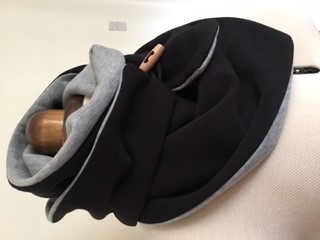 Reversible black and grey snuggle scarf